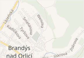 Weisova v obci Brandýs nad Orlicí - mapa ulice