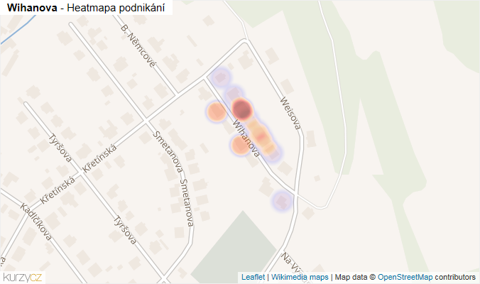 Mapa Wihanova - Firmy v ulici.