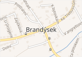 Brandýsek v obci Brandýsek - mapa části obce