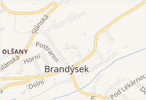K bytovkám v obci Brandýsek - mapa ulice