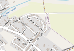 Pod Panskou zahradou v obci Brandýsek - mapa ulice