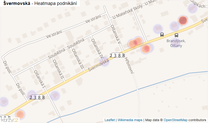Mapa Švermovská - Firmy v ulici.