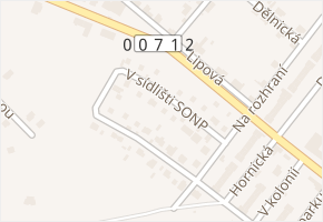 V sídlišti SONP v obci Brandýsek - mapa ulice