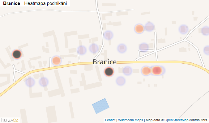 Mapa Branice - Firmy v části obce.