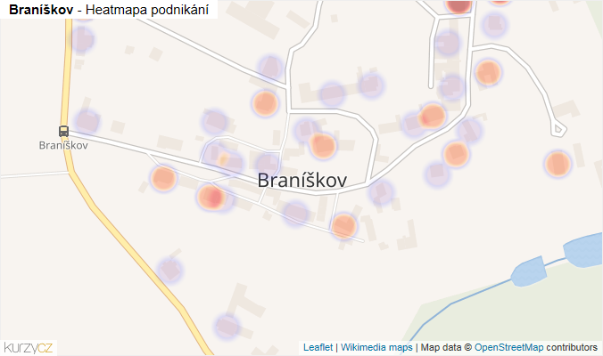 Mapa Braníškov - Firmy v části obce.