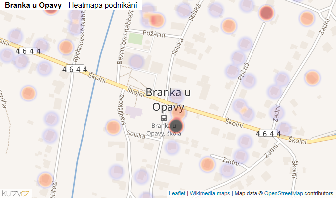 Mapa Branka u Opavy - Firmy v části obce.