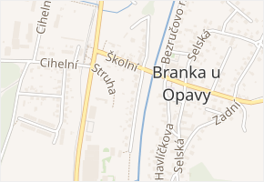 Rychnovské nábřeží v obci Branka u Opavy - mapa ulice