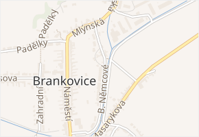 B. Němcové v obci Brankovice - mapa ulice