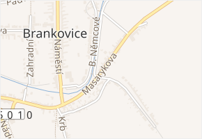 Masarykova v obci Brankovice - mapa ulice