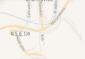 Náměstí v obci Brankovice - mapa ulice
