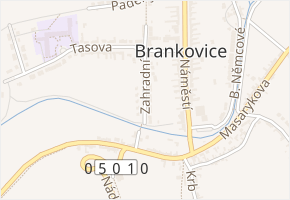Zahradní v obci Brankovice - mapa ulice