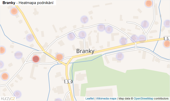 Mapa Branky - Firmy v části obce.