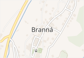 Branná v obci Branná - mapa části obce