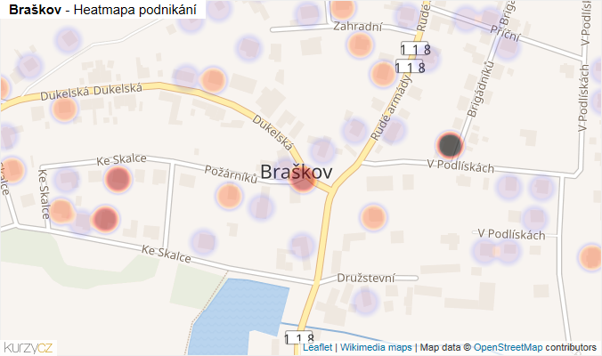 Mapa Braškov - Firmy v části obce.