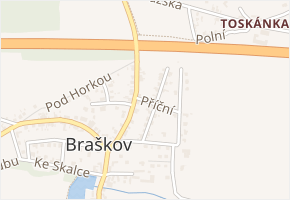 Příční v obci Braškov - mapa ulice