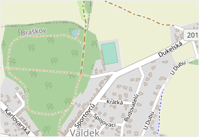 V Dubinách v obci Braškov - mapa ulice
