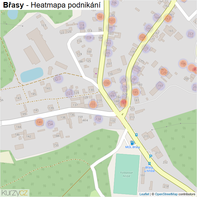 Mapa Břasy - Firmy v obci.