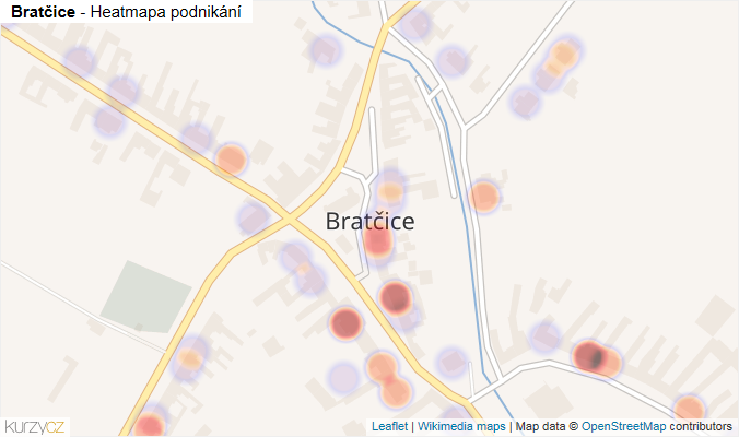 Mapa Bratčice - Firmy v části obce.