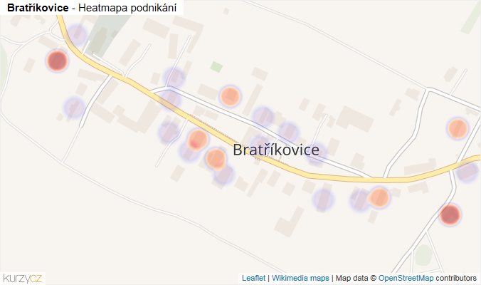 Mapa Bratříkovice - Firmy v části obce.