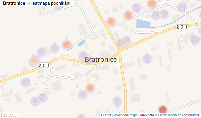 Mapa Bratronice - Firmy v části obce.