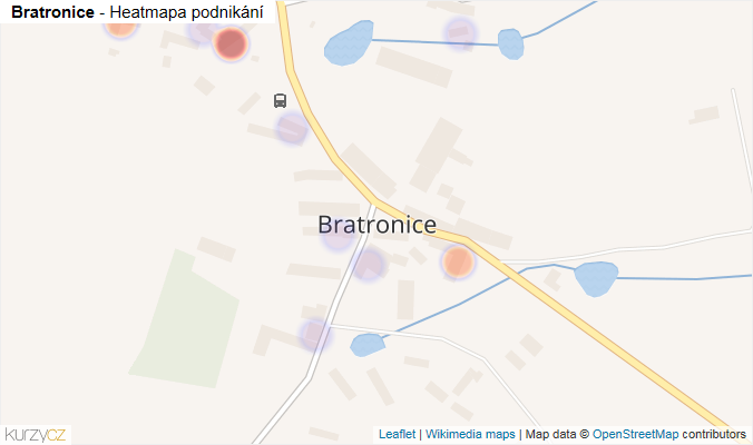 Mapa Bratronice - Firmy v části obce.