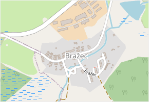 Bražec v obci Bražec - mapa části obce