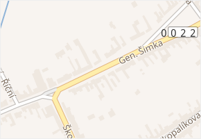 Gen. Šimka v obci Břeclav - mapa ulice