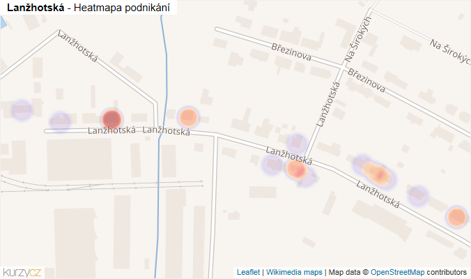 Mapa Lanžhotská - Firmy v ulici.