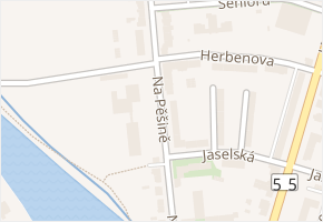 Na Pěšině v obci Břeclav - mapa ulice