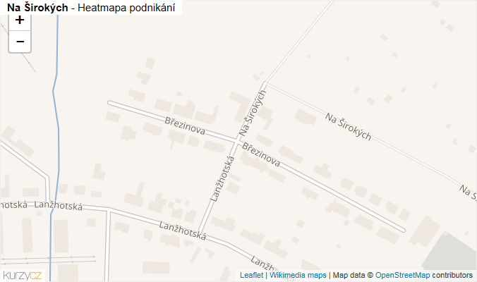 Mapa Na Širokých - Firmy v ulici.