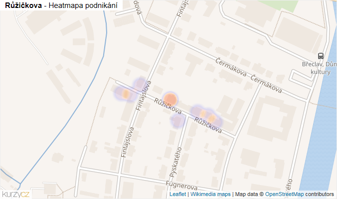 Mapa Růžičkova - Firmy v ulici.
