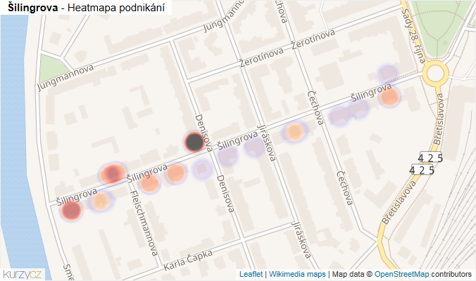 Mapa Šilingrova - Firmy v ulici.