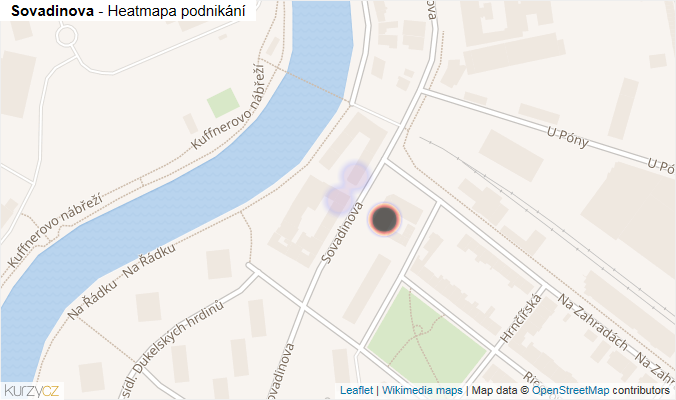 Mapa Sovadinova - Firmy v ulici.