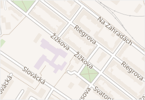Žižkova v obci Břeclav - mapa ulice