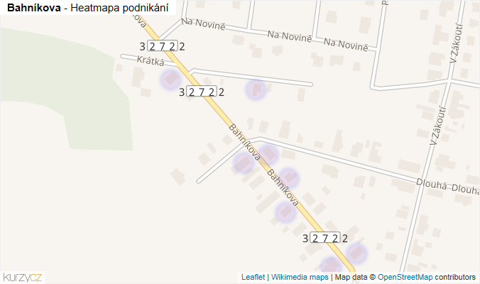 Mapa Bahníkova - Firmy v ulici.