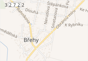 Družstevní v obci Břehy - mapa ulice