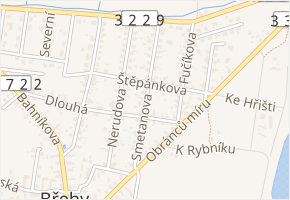 Smetanova v obci Břehy - mapa ulice