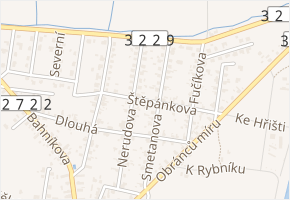 Štěpánkova v obci Břehy - mapa ulice