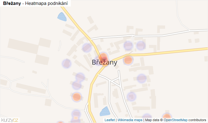 Mapa Břežany - Firmy v části obce.