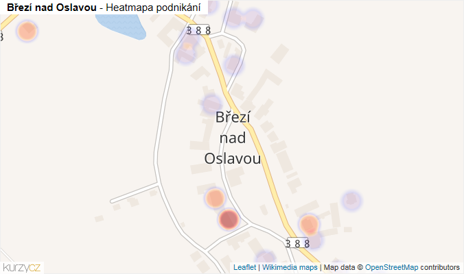 Mapa Březí nad Oslavou - Firmy v části obce.