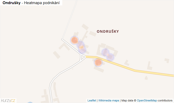 Mapa Ondrušky - Firmy v části obce.