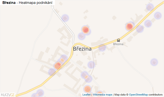 Mapa Březina - Firmy v části obce.