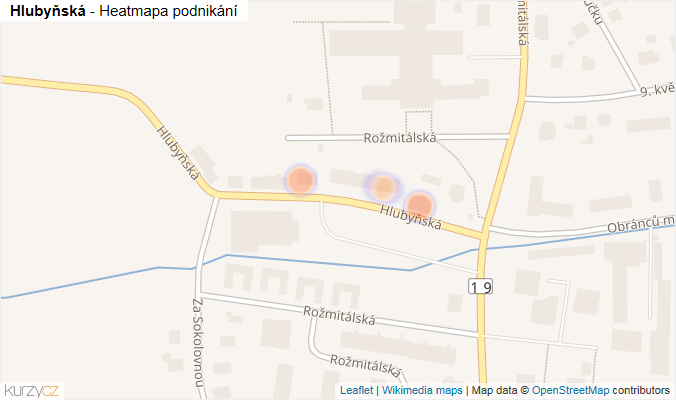Mapa Hlubyňská - Firmy v ulici.