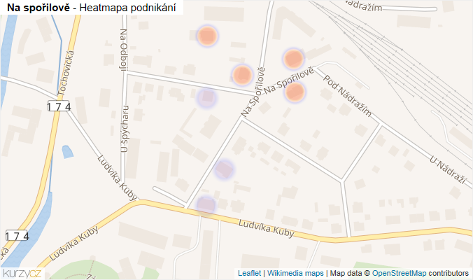 Mapa Na spořilově - Firmy v ulici.