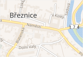 Náměstí v obci Březnice - mapa ulice