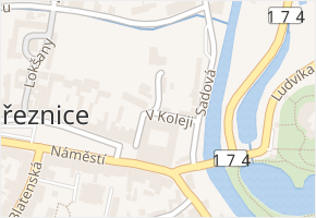 V koleji v obci Březnice - mapa ulice