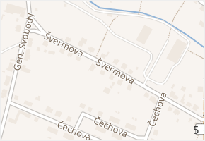 Švermova v obci Březno - mapa ulice