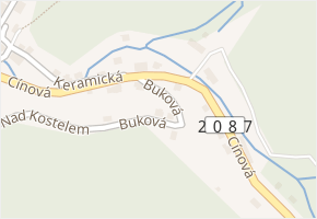 Buková v obci Březová - mapa ulice