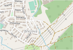 Na stráni v obci Březová - mapa ulice