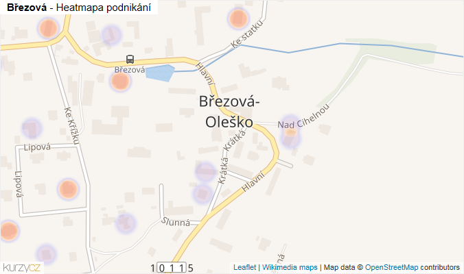 Mapa Březová - Firmy v části obce.